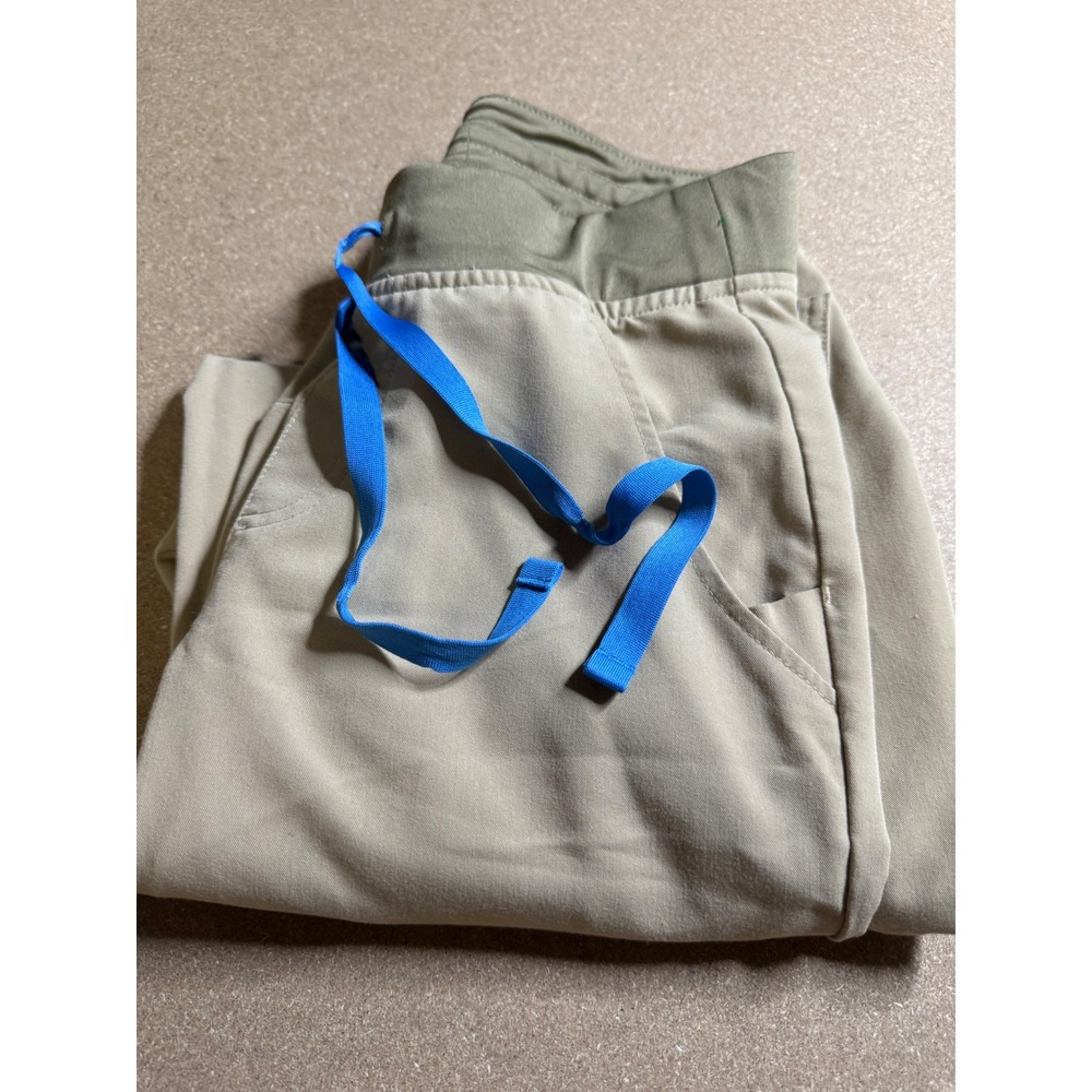 FIGS Zamora Jogger Scrub Pants Women XS Tan Khaki Technical Collection W18SW2005